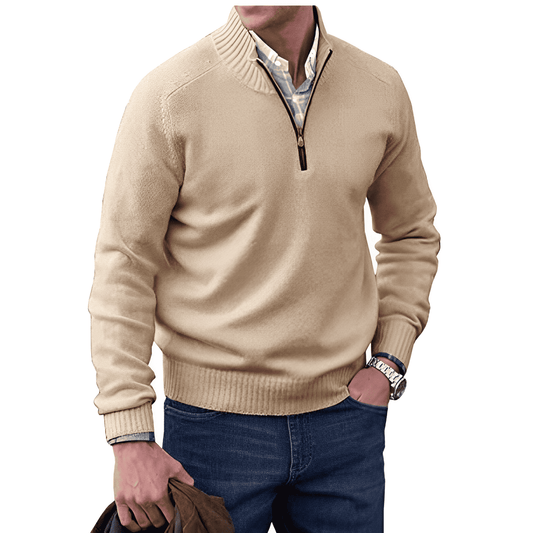 Benoit Elegant Cashmere Zip Sweater