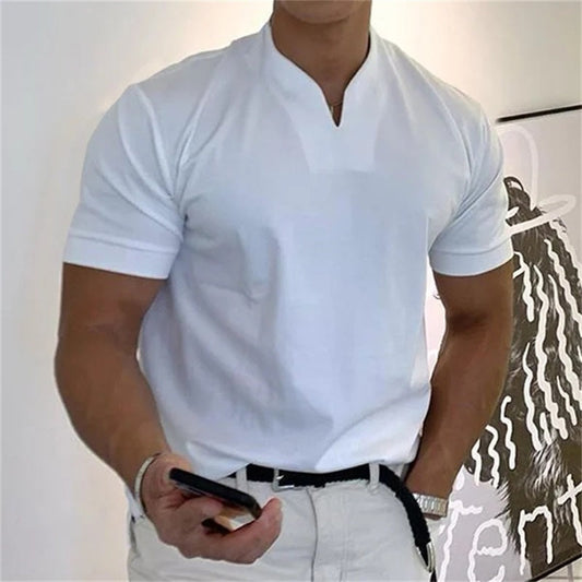 2024 Men's business short-sleeved fitness T-shirt